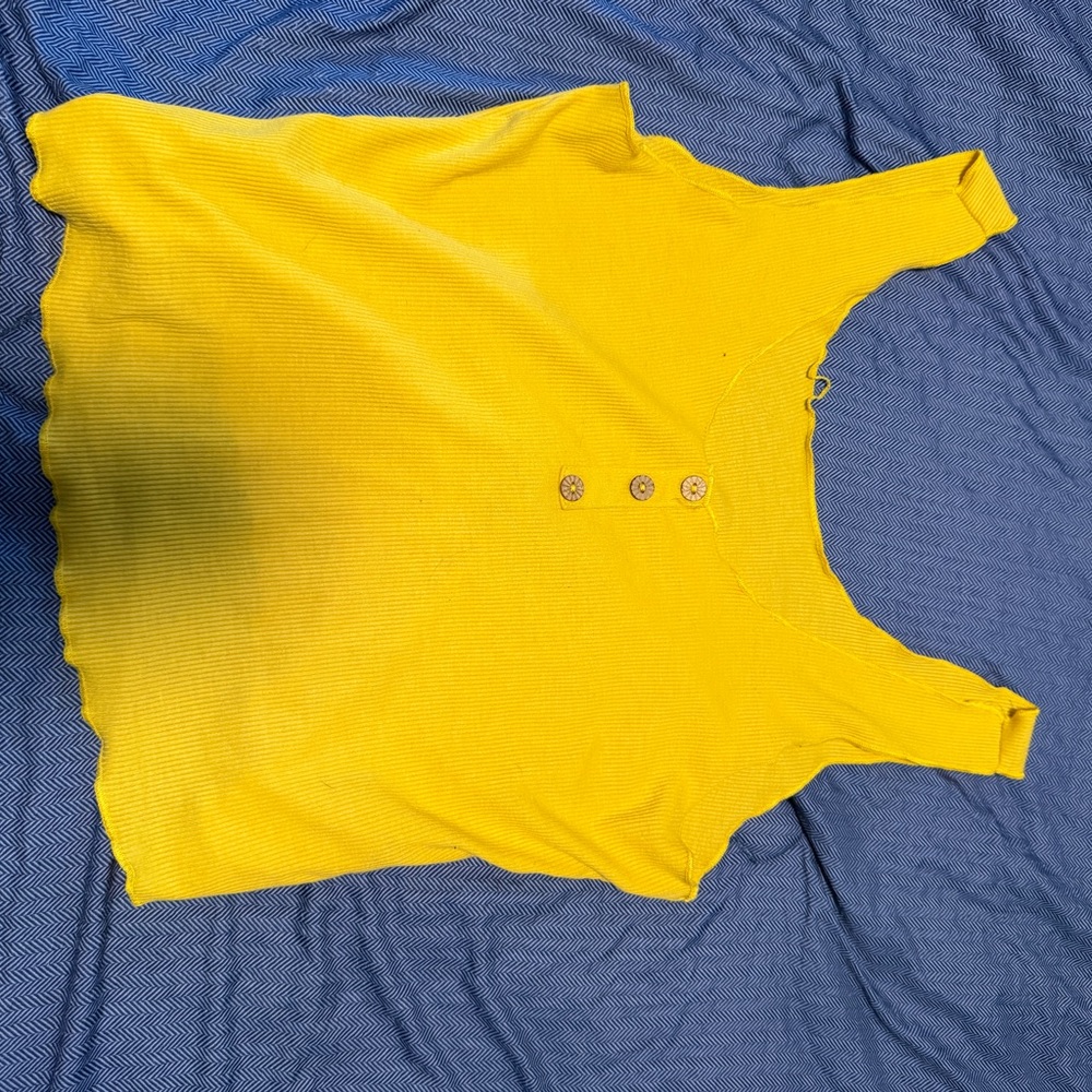 SHEIN Bright Yellow Ruffled Top